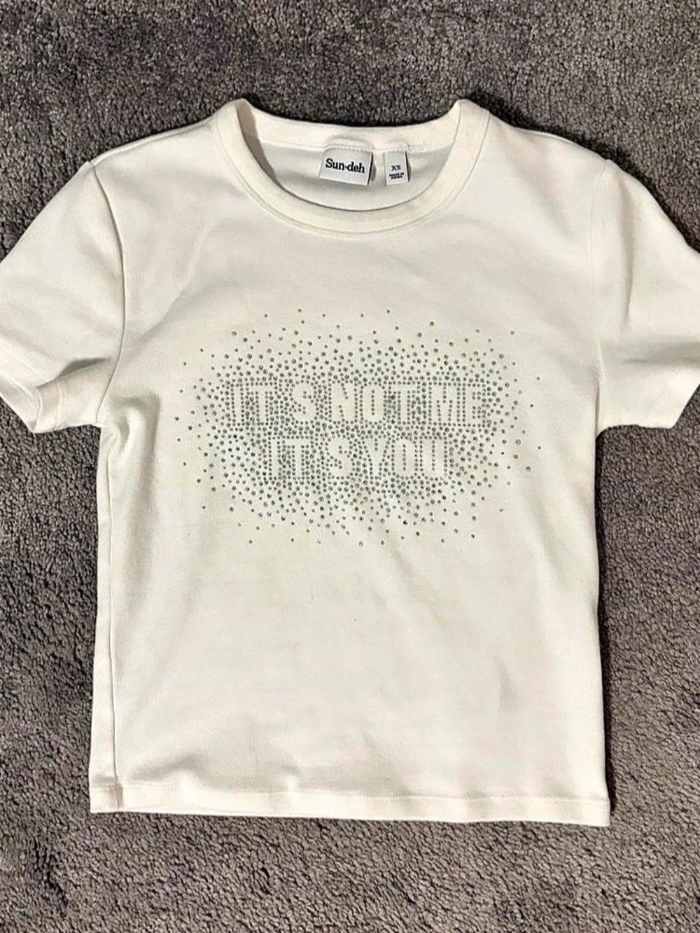 Sun.deh Rhinestone Graphic Tee White